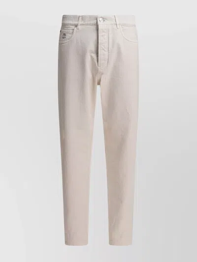 BRUNELLO CUCINELLI DENIM TROUSERS WITH POCKETS AND LOOPS
