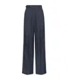Brunello Cucinelli Denim Wide-leg Tailored Trousers In Blue