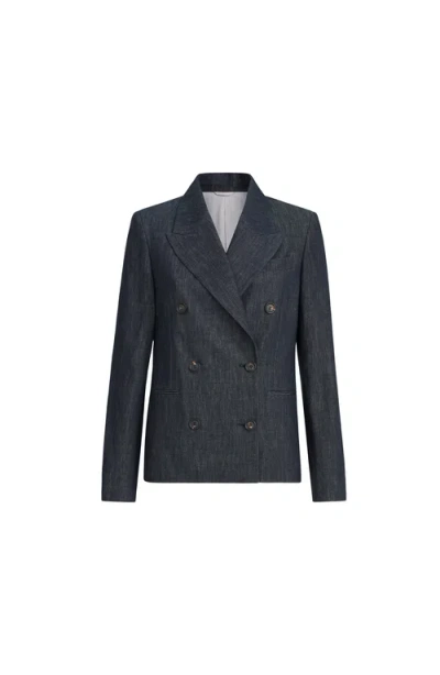 Brunello Cucinelli Denim-effect Twill Blazer In Blue