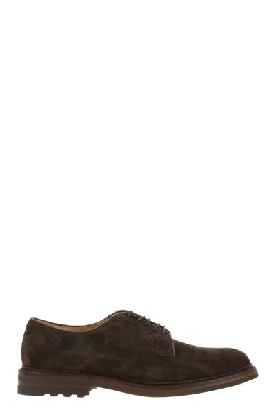 Brunello Cucinelli Derby Camoscio Corvino In Brown