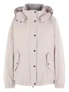 Brunello Cucinelli Puffer Jackets With Adjustable Hem And Hood In Multi