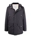 Brunello Cucinelli Detachable-hood Padded Jacket In Navy Blue