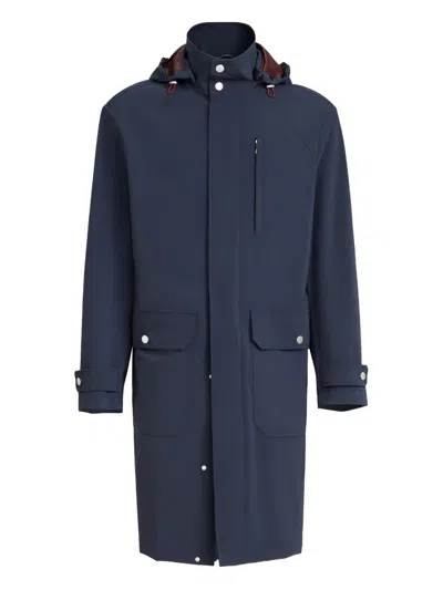 Brunello Cucinelli Detachable-hood Parka Coat In Blue