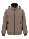 Brunello Cucinelli Sherling Neck Bomber Jacket Puffer Jackets Gray