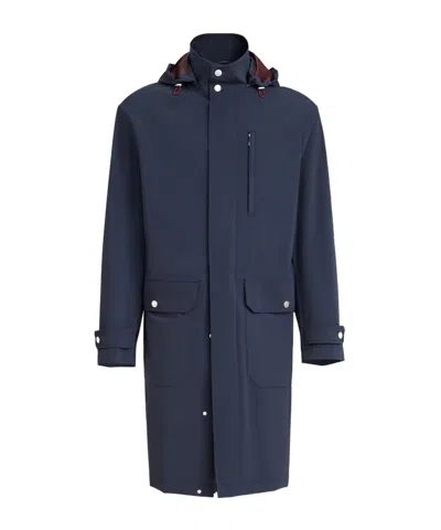 Brunello Cucinelli Detachable-hood Parka Coat In Blue