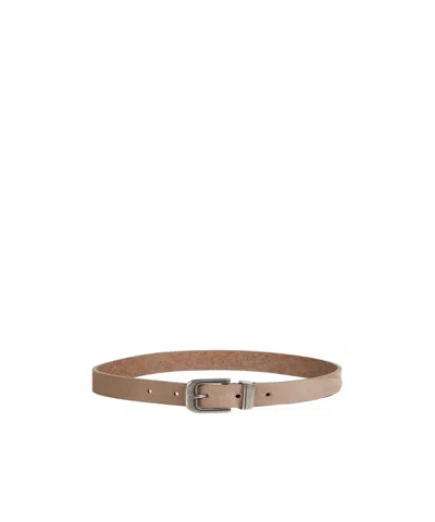 Brunello Cucinelli Detailed Buckle Suede Belt In Brown