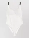 Brunello Cucinelli White Techno Jersey Precious Details One-piece Swimsuit In White