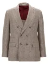 Brunello Cucinelli Diagonal Lapel Blazer With Chest And Flap Pockets
