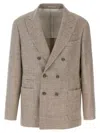 Brunello Cucinelli Beige Diagonal Deconstructed Blazer
