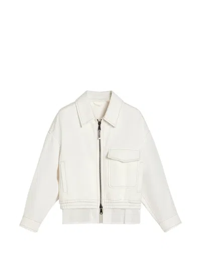 Brunello Cucinelli Kids' Diagonal Faux-layering Jacket In White