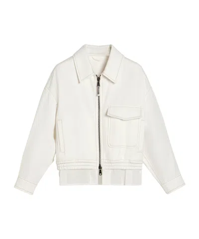 Brunello Cucinelli Kids' Diagonal Faux-layering Jacket In Gray