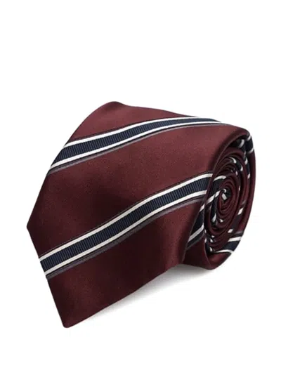 Brunello Cucinelli Diagonal-stripe Tie In Red