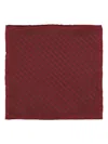 Brunello Cucinelli Diagonal-striped Silk Pocket Square In Burgundy