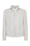 Brunello Cucinelli Linen And Wool Bomber Jacket In Yuta