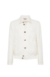 Brunello Cucinelli Linen-wool-silk Twill Jacket In Off-white