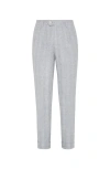 Brunello Cucinelli Wool And Cotton Trousers With Cuffs In Light Grey