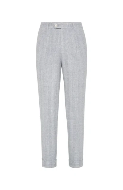 BRUNELLO CUCINELLI BRUNELLO CUCINELLI DIAGONAL TWILL TROUSERS