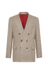 Brunello Cucinelli Diagonal Twill Unconstructed Blazer In Bark