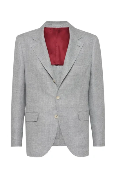 BRUNELLO CUCINELLI BRUNELLO CUCINELLI DIAGONAL TWILL UNCONSTRUCTED BLAZER