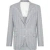 Brunello Cucinelli Diagonal Twill Unconstructed Blazer In Light Grey