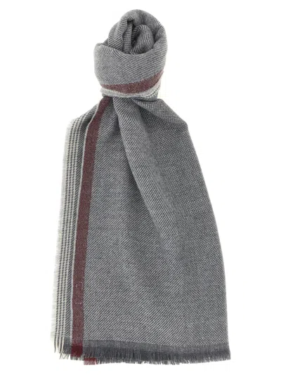Brunello Cucinelli Diagonal Wool And Cashmere Scarf In Yellow