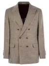 Brunello Cucinelli Diagonally Deconstructed Jacket For Men In Grey