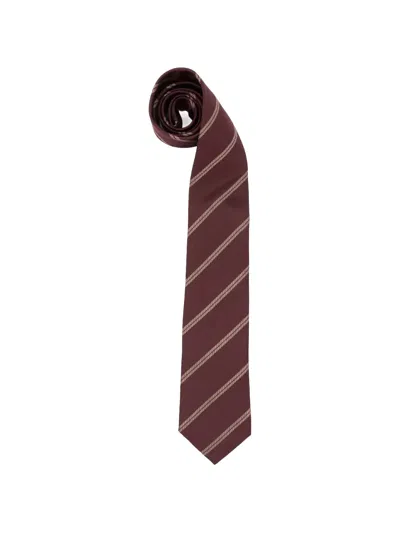 Brunello Cucinelli Diagonal-stripe Silk Tie In Multi