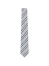 Brunello Cucinelli Diagonal-stripe Silk Tie In White