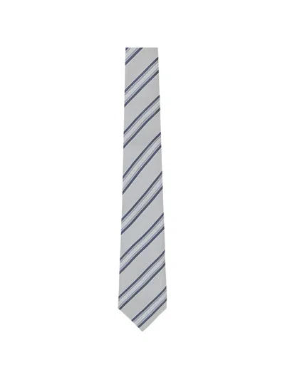 Brunello Cucinelli Diagonal-stripe Silk Tie In White