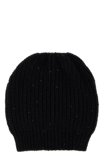 Brunello Cucinelli 'diamante' Cap In Black