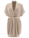 Brunello Cucinelli Diamante Knitted V-neck Cardigan In Pink
