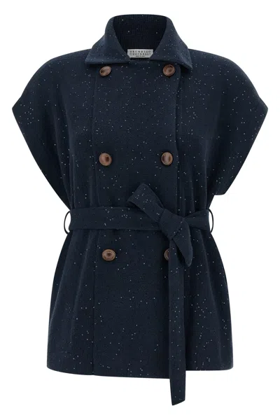 Brunello Cucinelli 'diamante' Vest In Blue