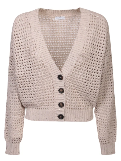 Brunello Cucinelli Diamond Beige Cardigan