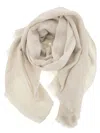 Brunello Cucinelli Sparkling Cashmere And Silk Scarf In Pearl