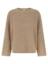 Brunello Cucinelli Diamond Cotton Sweater Sweaters And Cardigans Beige In Brown