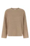 Brunello Cucinelli Diamond Cotton Sweater Sweaters And Cardigans Beige In Sand