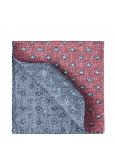 Brunello Cucinelli Diamond-print Silk Pocket Square In Multi