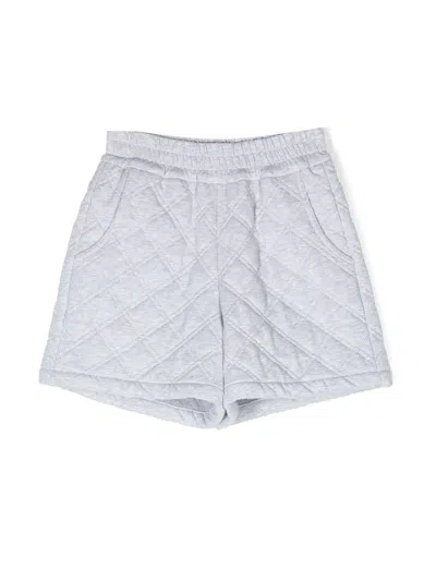 Brunello Cucinelli Kids' Diamond-quilted Bermuda Shorts In Grey