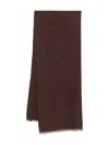 Brunello Cucinelli Diamond-yarn Sequinned Scarf In Brown