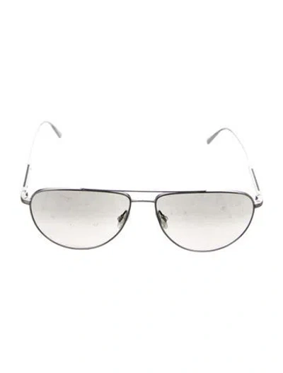 Pre-owned Brunello Cucinelli Disoriano Aviator Sunglasses In Silver