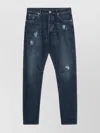 Brunello Cucinelli Distressed Denim With Faded Wash And Rips In Blue