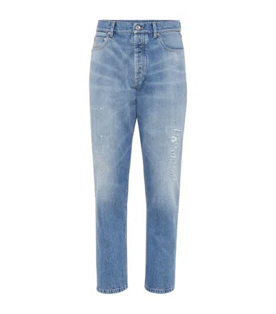 Brunello Cucinelli Distressed Jeans In Blue