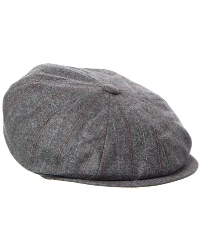 Brunello Cucinelli Dnu Inactive  Leather-trim Cap In Gray