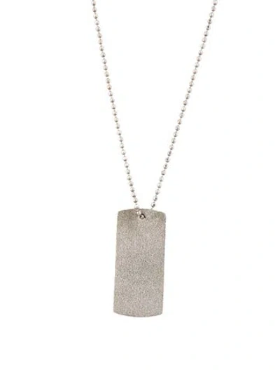 Pre-owned Brunello Cucinelli Dog Tag Pendant Necklace, 34" In Multi