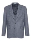 Brunello Cucinelli Deconstructed Cavallo Blazer In Blue