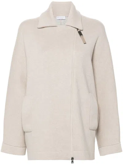 Brunello Cucinelli Dolman-sleeve Cardigan In Beige