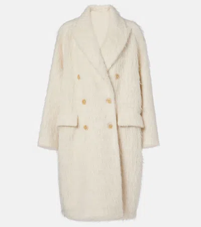 Brunello Cucinelli Double-breasted Alpaca-blend Coat In White