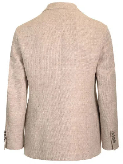 Brunello Cucinelli Double-breasted Blazer In Beige