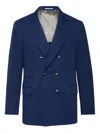 Brunello Cucinelli Double-breasted Blazer In Blue