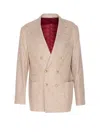 Brunello Cucinelli Double-breasted Blazer In Neutral